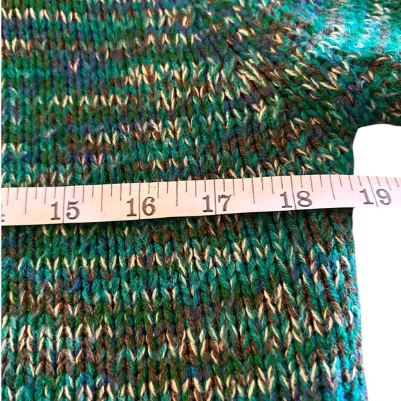 Tiara green knit fitted cardigan button down hooded sweater size Xl - Picture 5 of 11